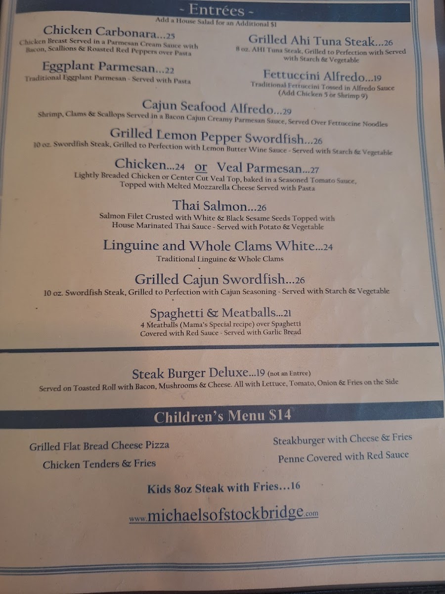 Michaels Restaurant Menu-1